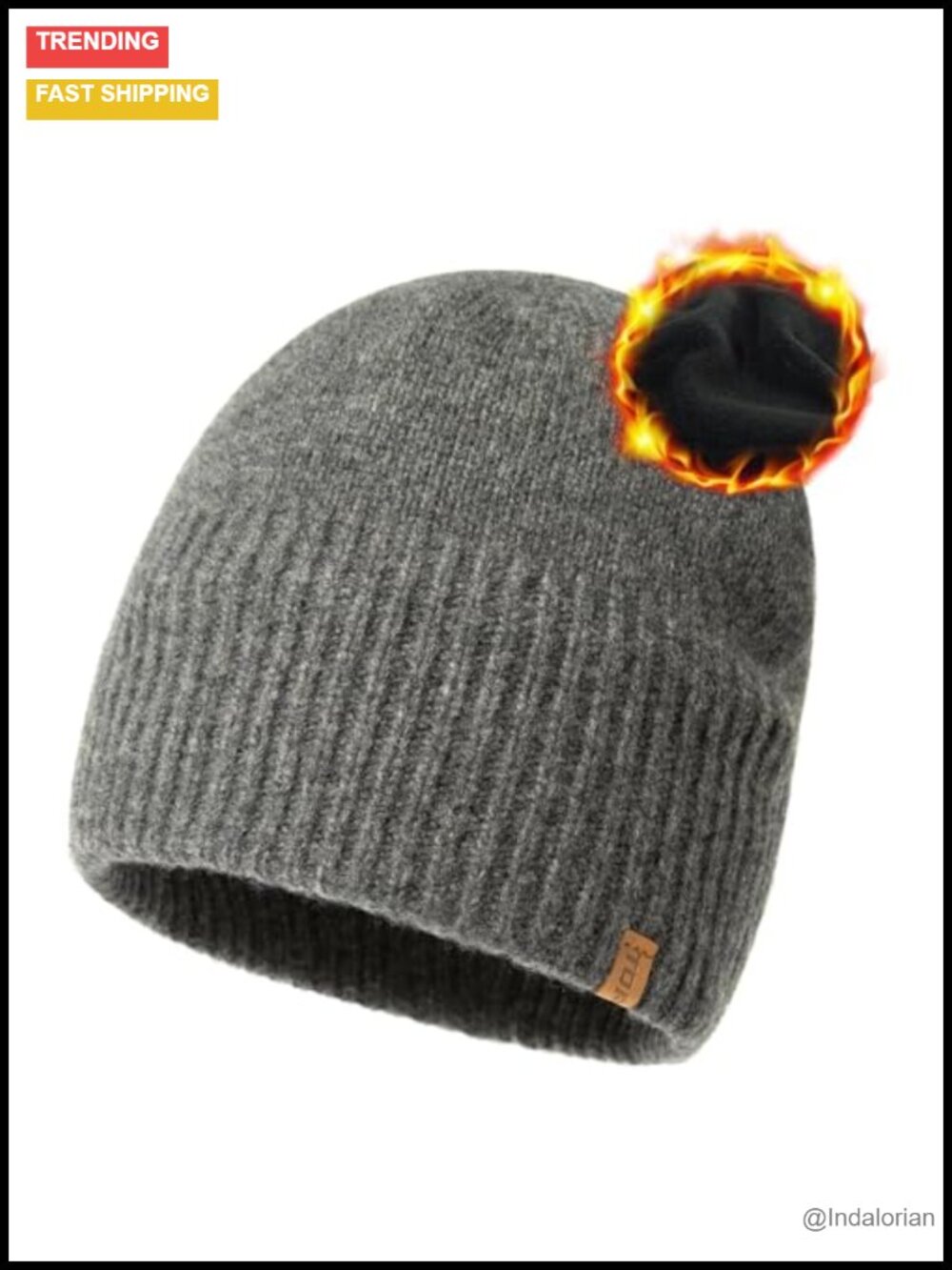 Merino Wool Beanie Thermal Fleece Lined Winter Ski Hat